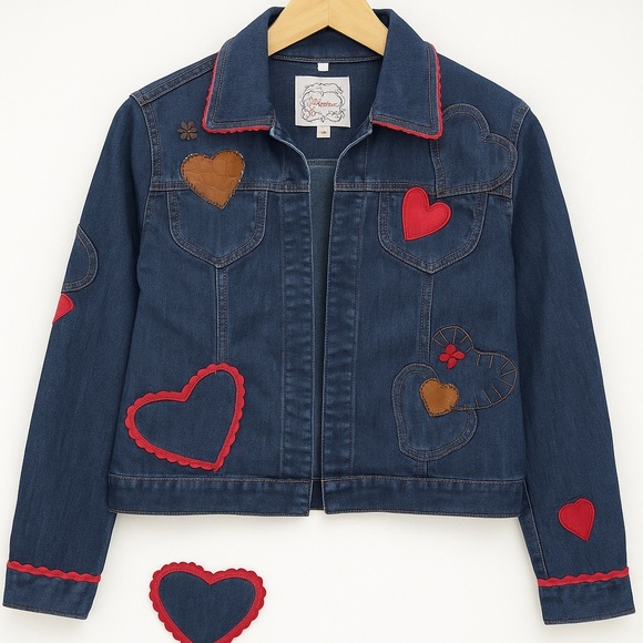 Brighton Jackets & Blazers - Brighton Heart Appliqué Denim Jacket (Size M) – Style K11086